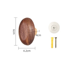 Crochets muraux en bois Puselife, crochets décoratifs en bois de noyer noir pour entrée, salle de bain, chambre à coucher - Product Image 6