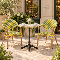 Chaise de bistrot française pour l'extérieur, en rotin PE tressé, avec structure en aluminium, pour restaurant, café, terrasse