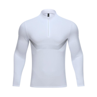 Personnalisé Gym 1/4 Zip Quarter Zip Pullover Golf Fitness Compression Quarter Zip Polyester Elastane Hommes À Manches Longues