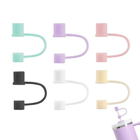 Embouts de pailles en silicone réutilisables sans BPA de 8 mm, accessoires portables pour bar et boissons avec couvercles anti-poussière