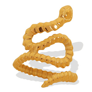 Snake Shape Gold Plated <b>Ring</b> <b>Adjustable</b> Unisex Fashion Jewelry Gift - Product Image 5