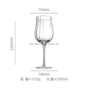 Verre à vin rouge rayé de style <span class=keywords><strong>scandinave</strong></span> européen moderne, écologique, coloré, électro-plaqué, soufflé à la main, 201-300 ml, pour cocktails - Product Image 4