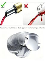 Disque verseur de vin réutilisable écologique en feuille d'aluminium PET argentée pour cadeaux de mariage et événements
