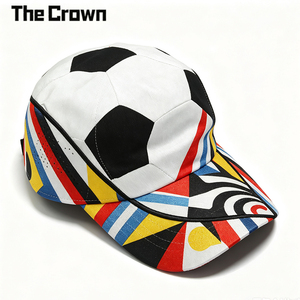 Casquette de baseball avec logo personnalisé, motif de ballon de football amusant, imprimé drapeau nautique, streetwear, vente en gros - Product Image 2