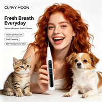 CURVY MOON Détartreur Ultrasonique Visuel à Écran Couleur pour Plaque et Tartre, Nettoyeur Rechargeable pour Soins Personnels à Domicile