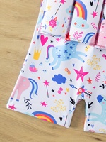 Maillot de bain une pièce pour enfants, imprimé licorne arc-en-ciel de dessin animé, pour filles, bébé, plage, vacances, ensemble une pièce