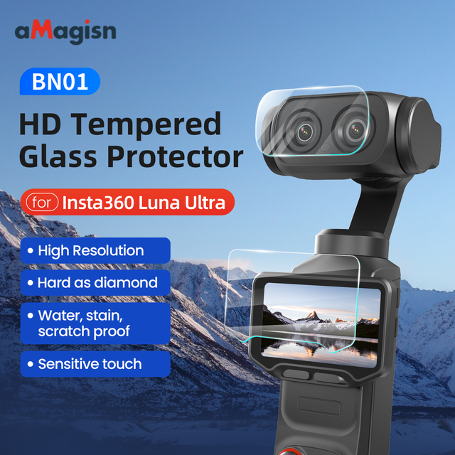 Protective Waterproof Film AMagisn HD Tempered Glass Protector for Insta360 Luna Ultra Camera Accessories