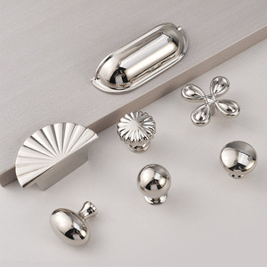 Cabinet <b>Door</b> Handles <b>Silver</b> Nickel Plated Novelty Shape French Style Durable Wardrobe Drawer <b>Knobs</b> - Product Image 4