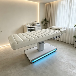 Meubles <span class=keywords><strong>de</strong></span> salon <span class=keywords><strong>de</strong></span> beauté modernes, <span class=keywords><strong>table</strong></span> <span class=keywords><strong>de</strong></span> massage <span class=keywords><strong>de</strong></span> salon avec base en acier inoxydable argenté, 3 moteurs, <span class=keywords><strong>lit</strong></span> <span class=keywords><strong>de</strong></span> spa facial électrique - Product Image 2