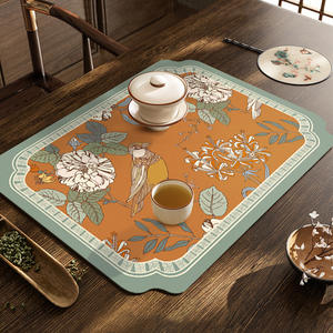 Tapis de drainage Lanting Xiangniao 30x40cm 40x60cm en polyester absorbant, design rétro pour évier de cuisine - Product Image 2