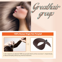 Greathairgroup Nouveau produit Extensions de cheveux plats et collants en forme de ventilateur russe Remy Hair Super Double Drawn Ends