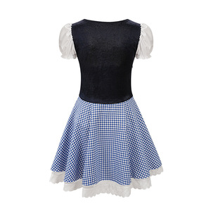 Vestido para el Festival de la Cerveza de Múnich, Disfraz para Actuación en Escenario para Mujeres Adultas, C600, Falda a Cuadros Roja, Verde, Azul y Negra, Vestido Étnico - Product Image 2