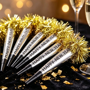 Happy <b>New</b> <b>Year</b> Party Horn Gold Tinsel Fringe Noise Maker Silver Foil Blow Horn <b>New</b> <b>Year</b> Eve Celebration Party Favors Supplies - Product Image 3