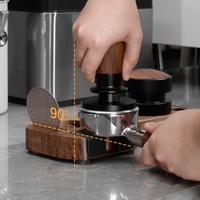 Station de tamping pour café en bois de noyer, support de base pour tamper et porte-filtre, 51mm 53mm 58mm
