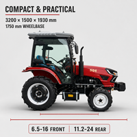 Tracteur agricole diesel 50 CV 4x4 avec transmission 8+8 vitesses pour le labour et le travail du sol