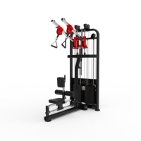 Máquina de fitness multifuncional comercial de acero resistente al desgaste, ajustable, con carga de pin, doble asiento, para dominadas y remo alto