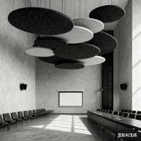Panneau acoustique suspendu au plafond, 100% fibre de polyester, écologique, isolation phonique pour salle commerciale
