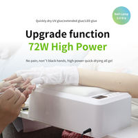 Nouvelle lampe à ongles UV LED professionnelle T8 deux-en-un avec coussin pour les mains en PU, grand espace, 60 LED, 72W
