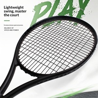 Raquette de tennis professionnelle tout carbone pour adultes unisexe, tournoi, noir pur, légère, en fibre de carbone solide
