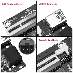 GPU riesr <span class=keywords><strong>Ver</strong></span> <span class=keywords><strong>Ver</strong></span> <span class=keywords><strong>009S</strong></span> PLUS PCI-E <span class=keywords><strong>Riser</strong></span> <span class=keywords><strong>Riser</strong></span> 1X ด่วน4X ต่อ16X VER009S อะแดปเตอร์การ์ดบวกเพิ่ม V009s บวก8ตัวเก็บประจุ - Product Image 5