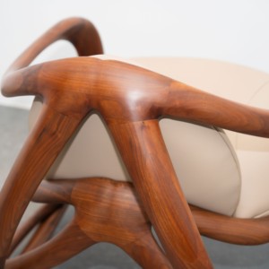 Elegante Sillón Chaise Longue de Madera Maciza con Tapicería de Cuero Premium, Muebles Modernos para el Hogar, Hotel, Villa PISANO - Product Image 5