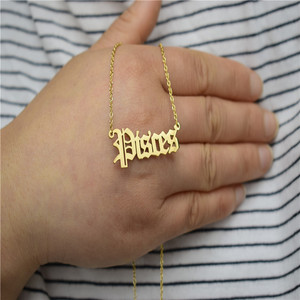 Collar de acero inoxidable con las letras del alfabeto inglés, gargantilla de acero inoxidable - Product Image 5