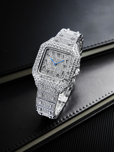Reloj Deportivo y de Negocios de Lujo para Mujer, con Cierre de Mariposa de Acero Inoxidable, Esfera de Cristal, Pantalla con Indicadores y Diamantes - Product Image 2