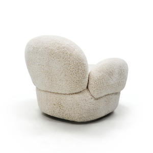 Sillón Individual Estilo Crema, Moderno y Elegante, para Sala de Estar o Dormitorio, Diseño Simple y Relajado, con Tapizado de Pelo Corto - Product Image 3
