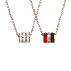 Japanese and Korean Style Jewelry Trendy Colorful Crystals Necklace Fashion <b>Titanium</b> Steel Small Waist Necklace for Women - Product Image 4
