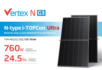 Panneaux solaires photovoltaïques monocristallins bifaciaux de type N Topcon Trina Vertex Ultra G3 à haute efficacité, 750W 760W