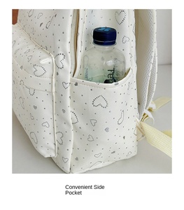 Sac à dos unisexe tendance à motif cœur, esthétique Kawaii, avec fermeture éclair, breloque cœur, grande capacité, résistant à l'eau, antivol, pour l'université - Product Image 6