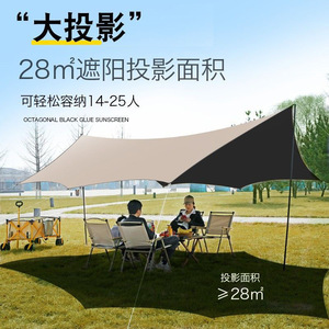 Bâche de camping extérieure 3-6M en tissu Oxford épaissi, abri imperméable et pare-soleil pour parc, cour et usage extérieur - Product Image 5