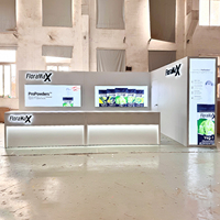 Stand d'exposition modulaire en bois personnalisé, économique, pour salon professionnel de marque de beauté - Vente chaude