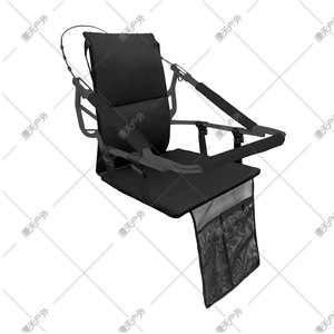 Foldable Outdoor Chair <b>Cushion</b> Black Oxford Mesh Garden Seat Pad <b>Rectangular</b> Minimalist Design - Product Image 3