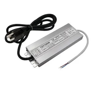 Fino 120V Para 12V 100W Tensão Constante À Prova D' Água LED Driver Transformer IP67 Fornecimento De Energia para Luzes LED