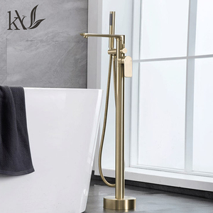 Grifo de Bañera Independiente de Latón Sólido H59, Montado en el Suelo, con Cascada, para Proyectos de Hoteles y Villas de Alta Gama, Personalizable - Product Image 1