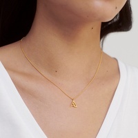 Milskye délicat personnalisé 925 argent sterling alphabet breloques initiale A lettre collier