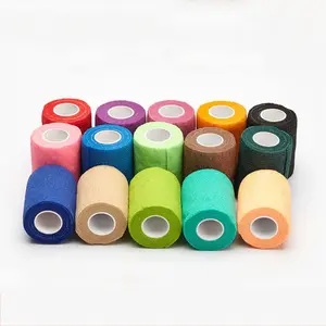 Hot Product Easy Tear Assorted Colors Elasticated Nonwoven Latex Cohesive Elastic Self-adhesive Bandage