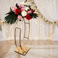 Moderne gouden metalen bloemenstandaard bruiloftdecoratie tafeldecoraties gouden metalen bloemenrekken feest bruiloft decoratie bloemenstandaards