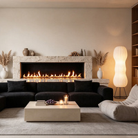 Cheminée électrique intelligente BEV BioEthanol Fire Smart Kamin, brûleur au bioéthanol de 72 pouces, cheminée murale