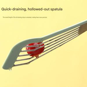 Spatule à poisson en silicone, spatule ajourée pour ustensiles de cuisson antiadhésifs, spatule de cuisine en acier inoxydable, racloir à surface plate - Product Image 4