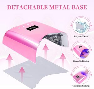 Rechargeable Plastic UV LED Nail <b>Lamp</b> Professional <b>Wireless</b> 78W Fast Curing Home Use Portable Nail Machine 39pcs Led Bulbs Auto - Product Image 3