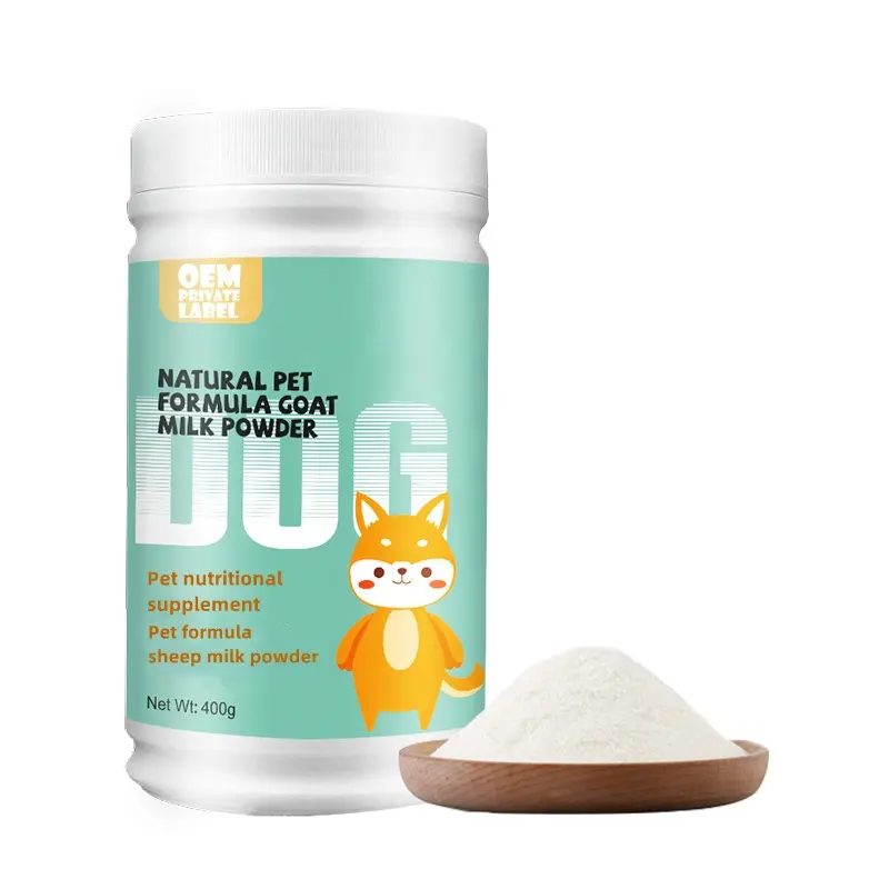 Susu Bubuk Kambing Peliharaan 400G Susu Bubuk Anjing Suplemen Kalsium Anjing dan Bubuk Probiotik Vitamin untuk Produk Perawatan Kesehatan Anjing