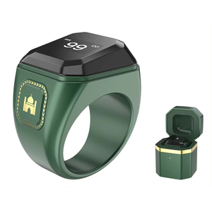 Vente en gros 2024 E01 Bague musulmane avec <span class=keywords><strong>boussole</strong></span> de prière, point vers la <span class=keywords><strong>Mecque</strong></span>, compteur de prières, rappels de prière, écran de 0,49 pouces, affichage de l'heure, bague intelligente - Product Image 2