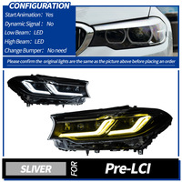 Pour BMW Série 5 G30 G38 18-20, ensemble de phares LED, double lentille de projecteur, yeux d'ange LED, pièces automobiles