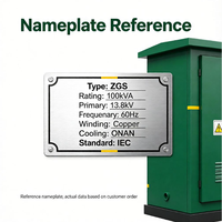 Transformateur de type américain monté sur socle 100 kVA 13,8 kV-400 V 60 Hz, sous-station compacte pour l'Amérique latine