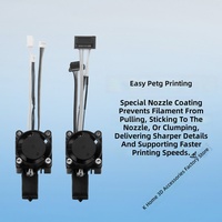 Kit Hotend Nozzle Baja Keras Berlapis Titanium 0.2 mm 0.4 mm 0.6 mm 0.8 mm untuk Pencetakan PETG Tevo Tornado X1P1