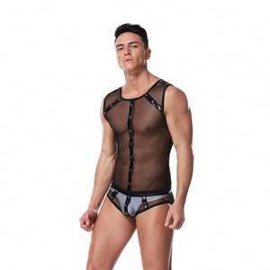 Pole Dancing Set Lingerie Catsuit Noir Mesh Voir À Travers Body Hommes Costumes Érotiques - Product Image 2
