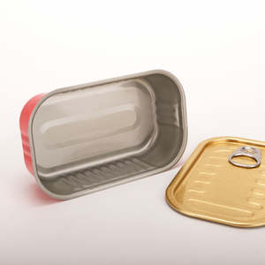 Boîte en aluminium rectangulaire en fer blanc de produit d'usine boîte en métal vide de 125ml avec #311 couvercles d'extrémité ouverts faciles pour la nourriture de viande de poisson de sardine - Product Image 5