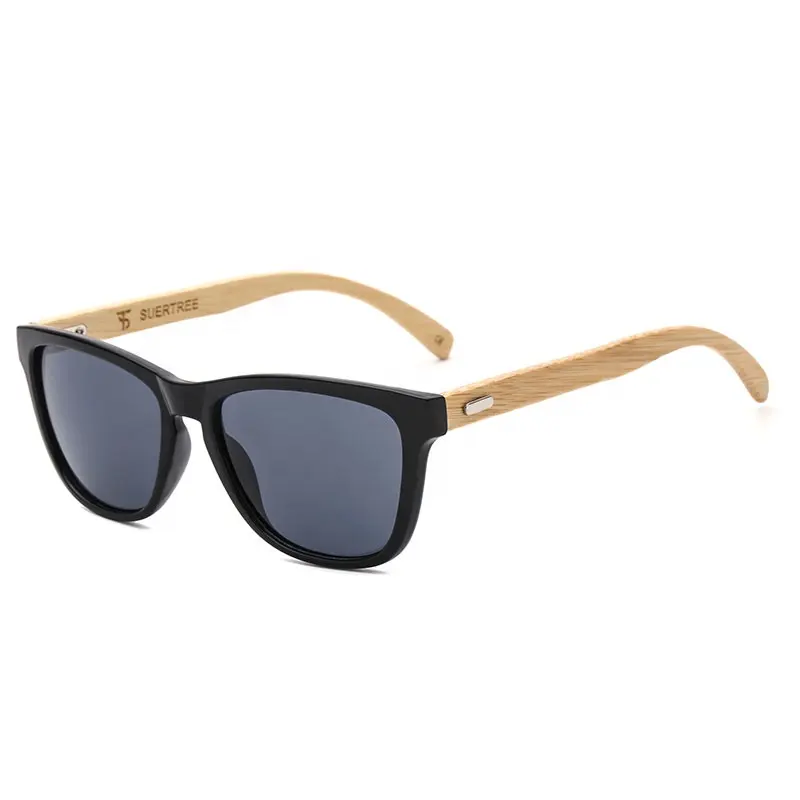Óculos de sol quadrado antirradiação, óculos de sol de alta qualidade, uv 400, clássico, com lentes de bambu, logotipo personalizado, unissex